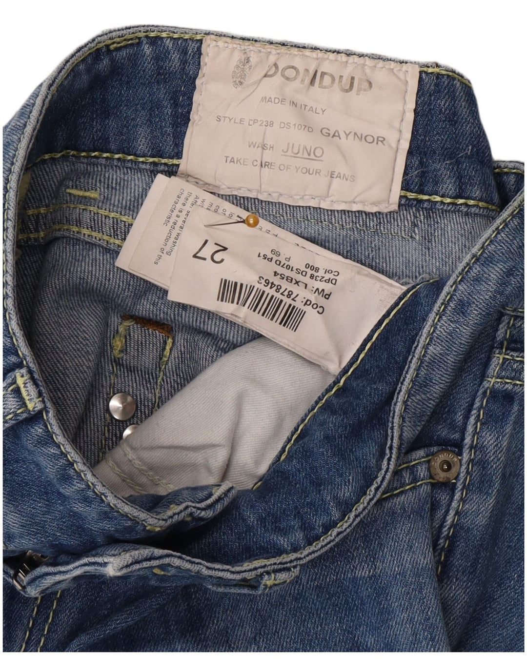 Dondup Jean Slim Femme W27 L29 Bleu Coton