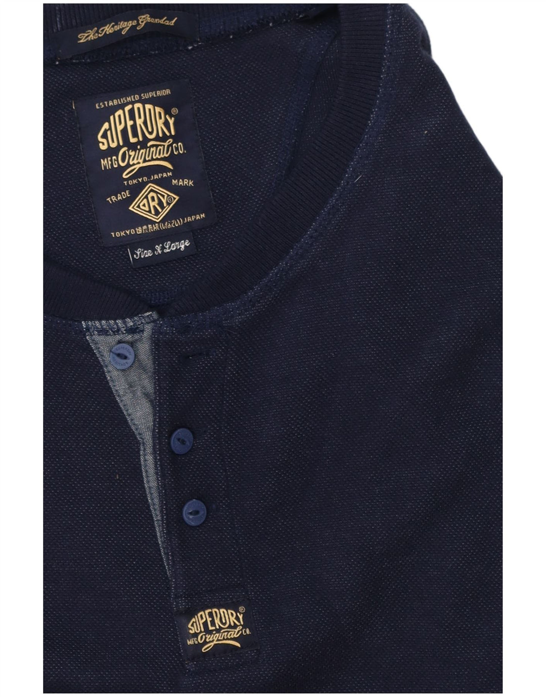 Superdry Haut à Manches Longues XL Bleu Marine Homme