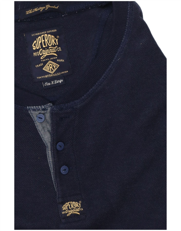 Superdry Haut à Manches Longues XL Bleu Marine Homme