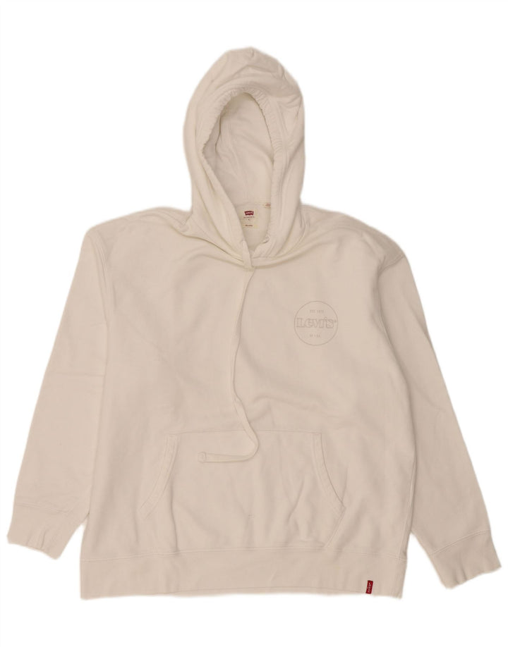 Levi's Pull à Capuche Relaxed Homme Blanc Large Coton