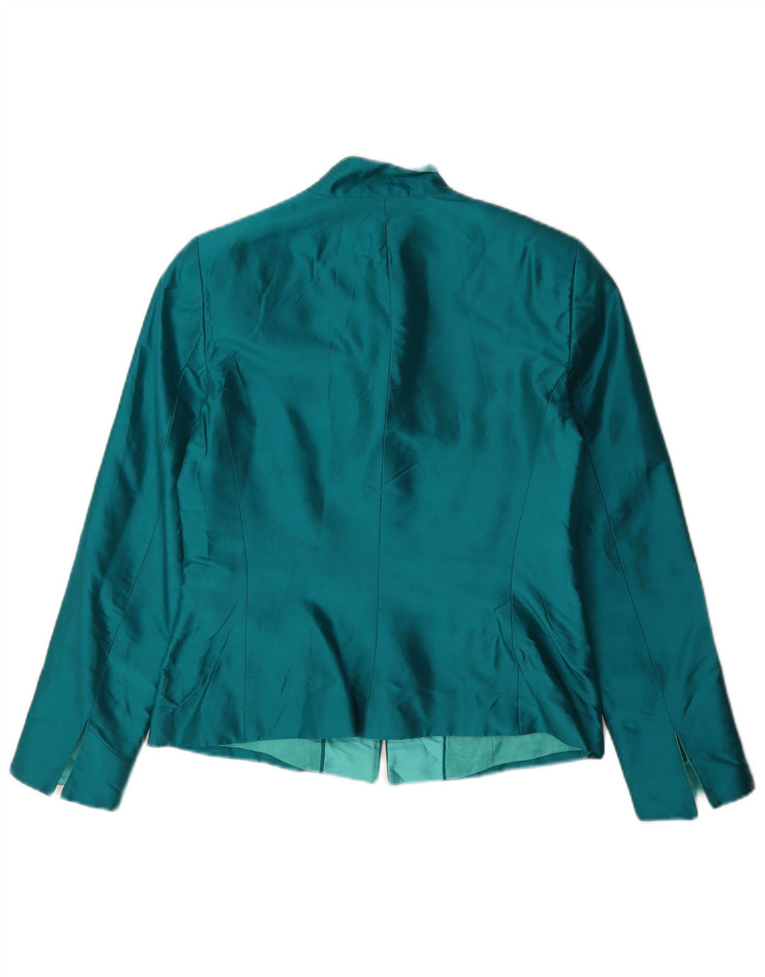 Luisa Spagnoli Veste Blazer Zippée Pour Femme IT 44 Soie Vert Moyen