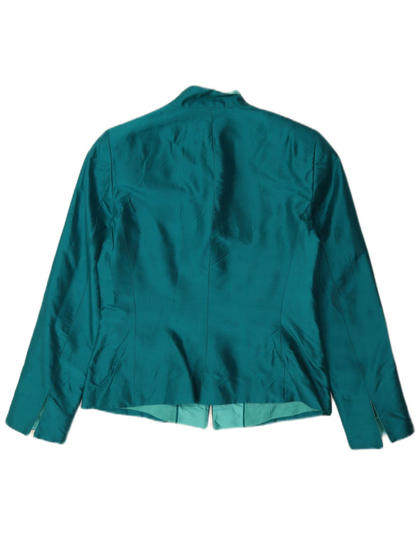 Luisa Spagnoli Veste Blazer Zippée Pour Femme IT 44 Soie Vert Moyen