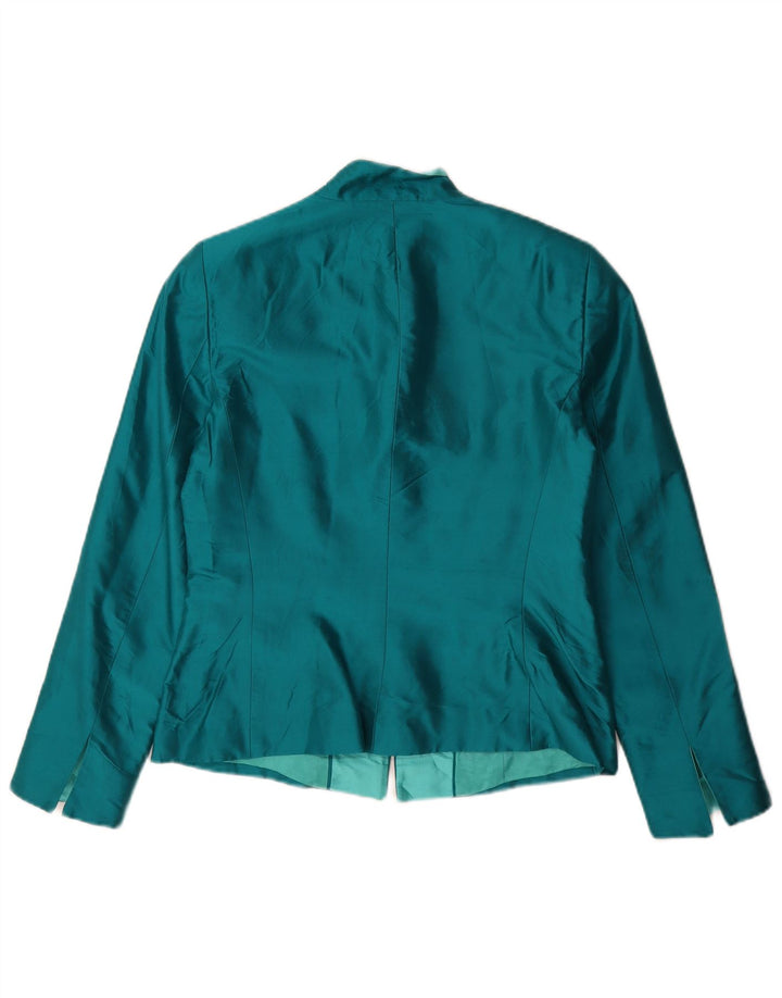 Luisa Spagnoli Veste Blazer Zippée Pour Femme IT 44 Soie Vert Moyen