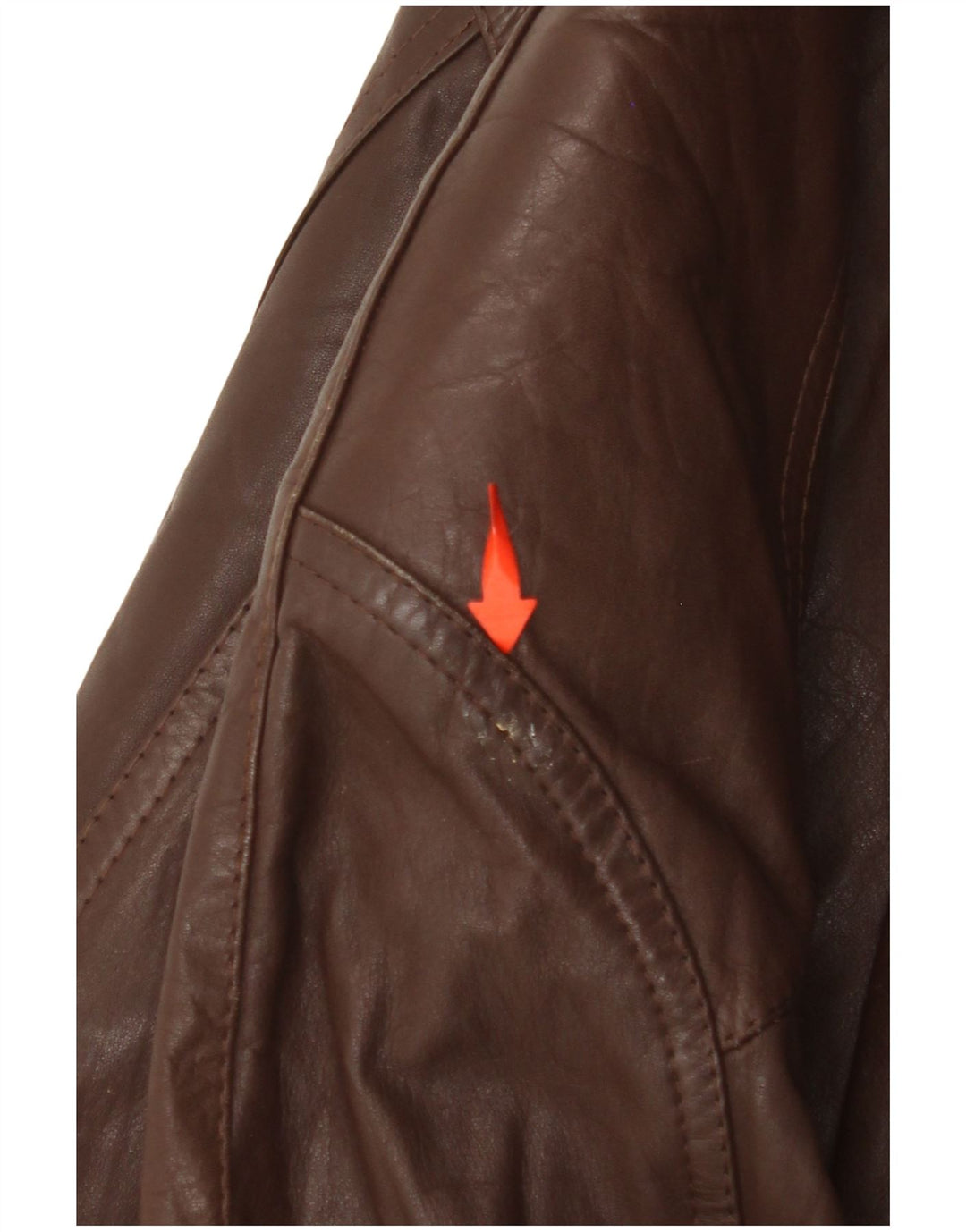 VINTAGE Manteau en cuir femme UK 14 Grand Marron