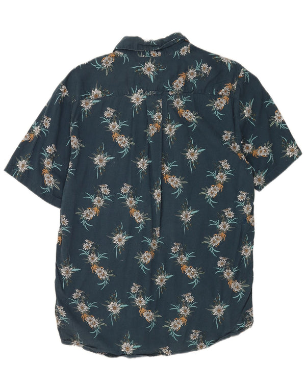 Volcom Chemise classique à manches courtes pour homme en coton floral bleu moyen