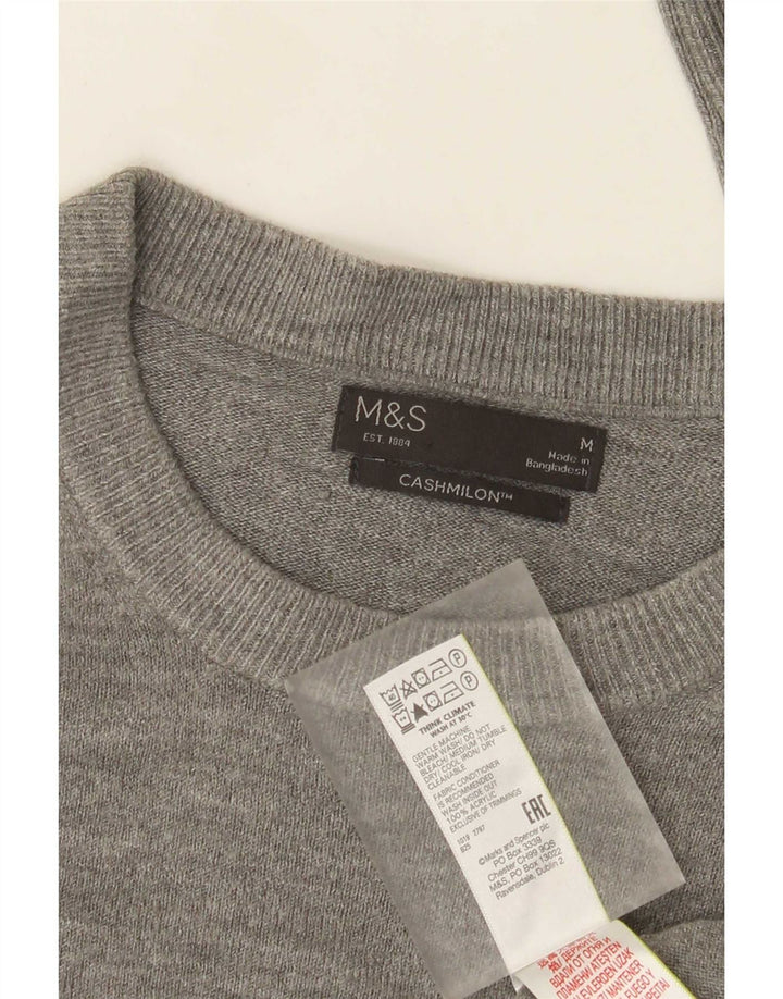 Marks & Spencer Pull Col Ras du Cou Homme Gris Moyen Acrylique