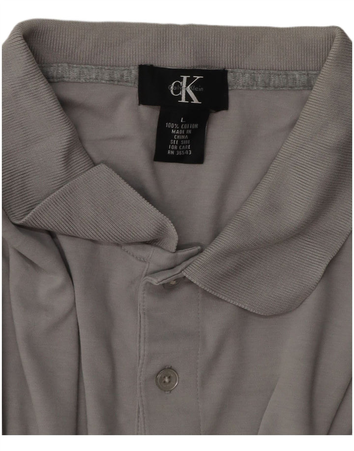CALVIN KLEIN Polo Homme Large Gris Coton