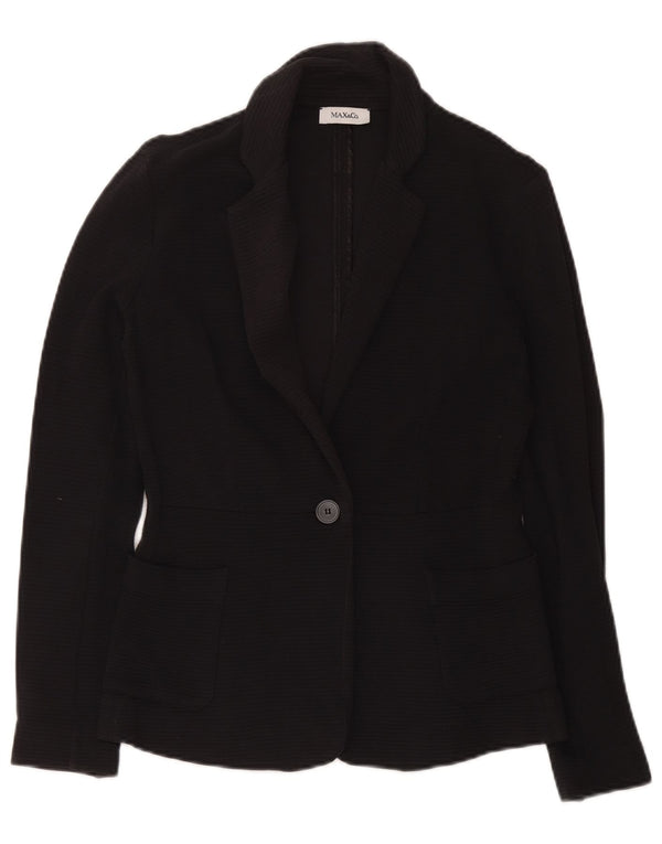 Max & Co. Veste blazer à 1 bouton pour femme UK 12 Noir moyen