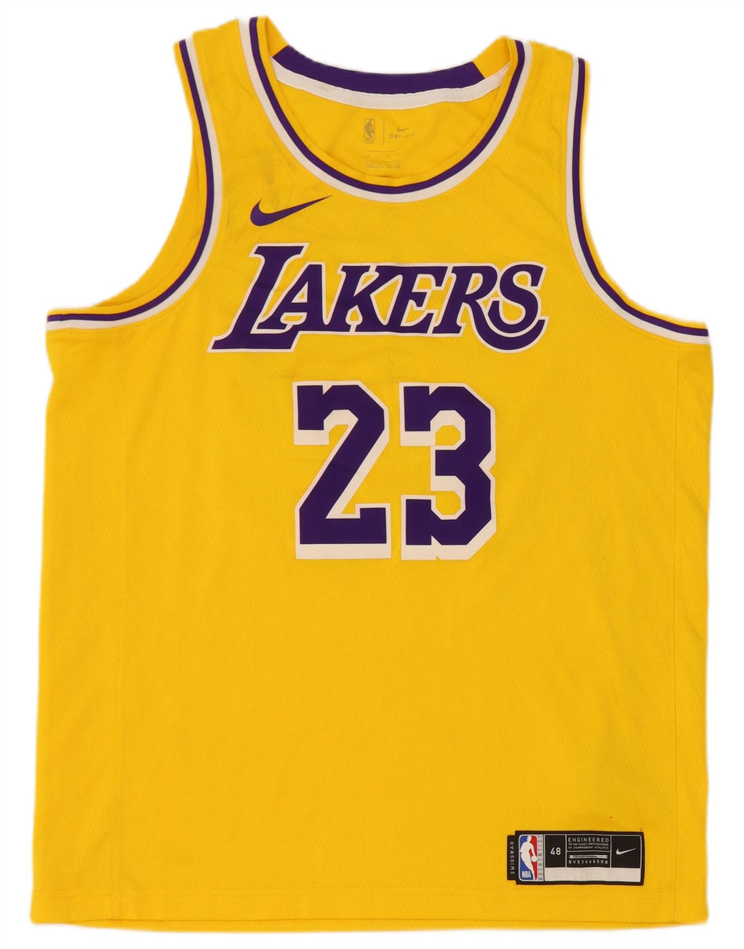 Nike Mens Lakers Graphic Débardeur Large Jaune Polyester