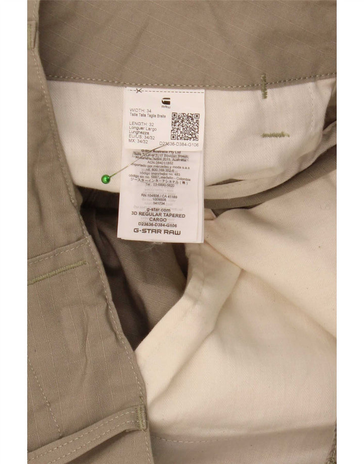 G-Star Pantalon cargo fuselé régulier pour homme W34 L32 Beige