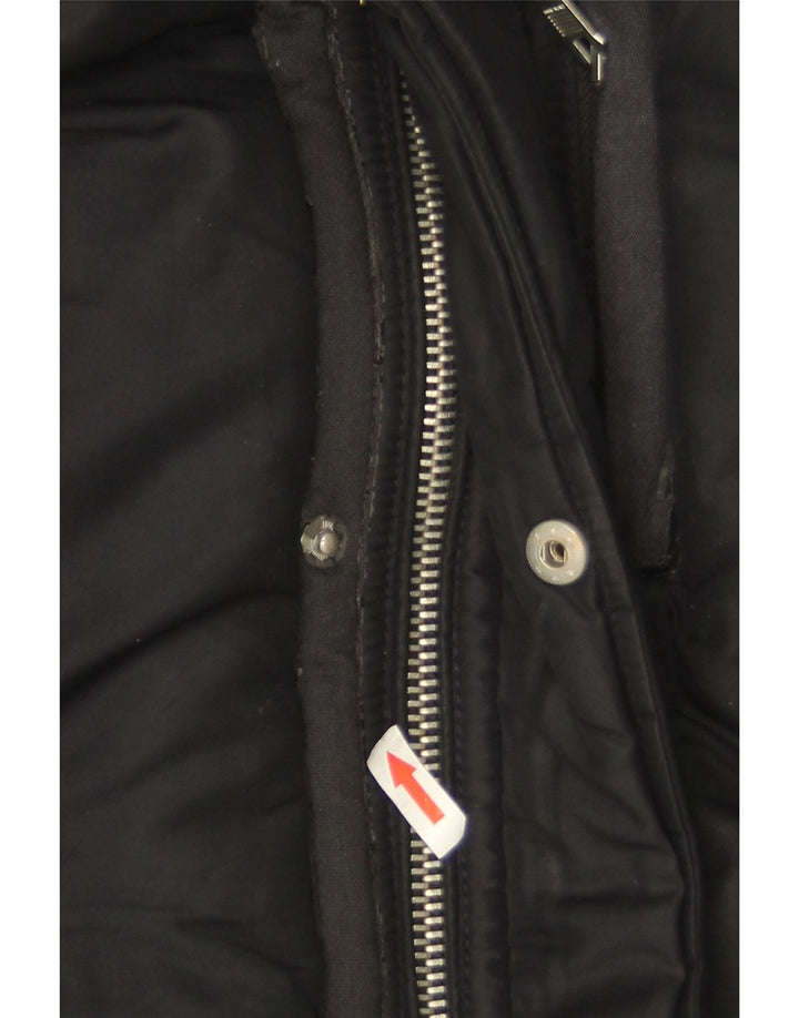 Zara Veste bomber à capuche pour homme UK 40 Large Bleu marine Polyester