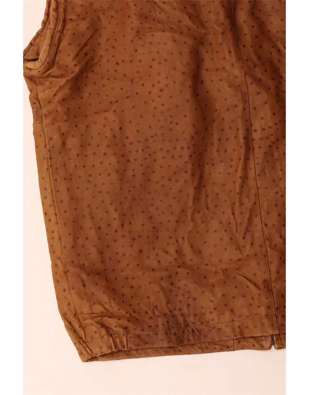 VINTAGE Gilet en cuir homme IT 56 3XL marron tacheté