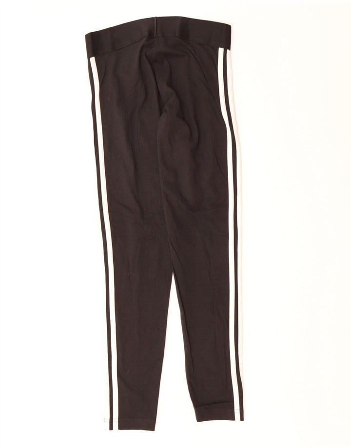 ADIDAS Leggings Femme UK 8/10 Petit Noir Coton