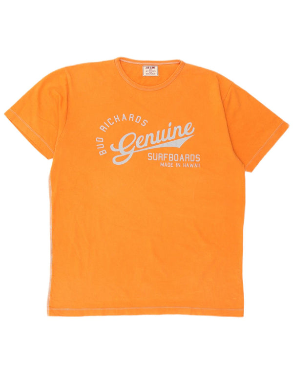 Jack & Jones T-Shirt Graphique Haut XL Orange Coton Homme