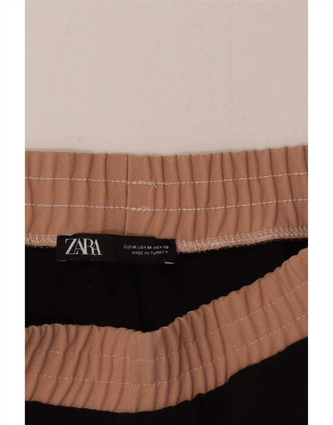 Zara Pantalon de survêtement court pour femme UK 12 Medium Noir Colourblock