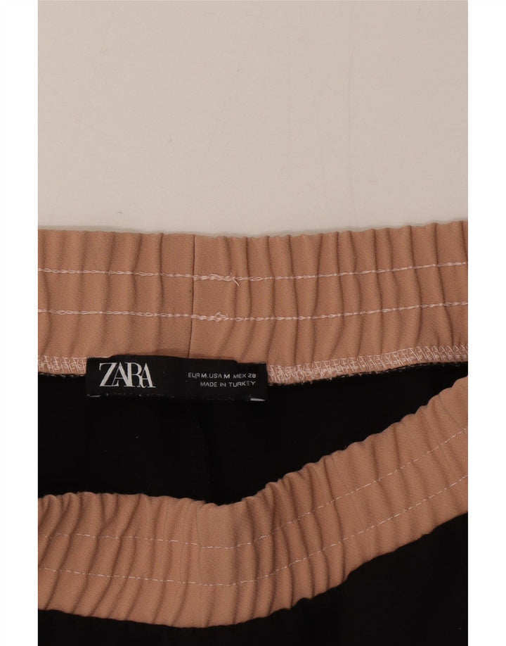 Zara Pantalon de survêtement court pour femme UK 12 Medium Noir Colourblock