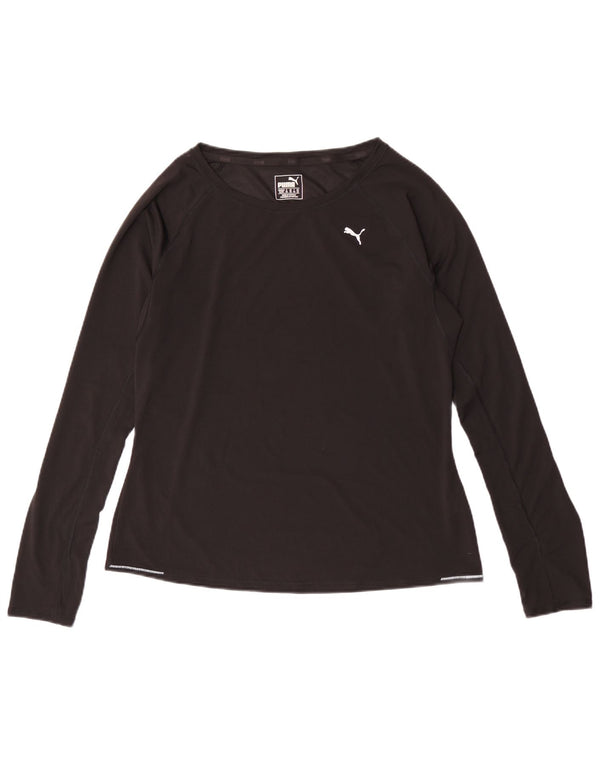 Puma Haut à manches longues pour femme UK 16 Large Noir Polyester
