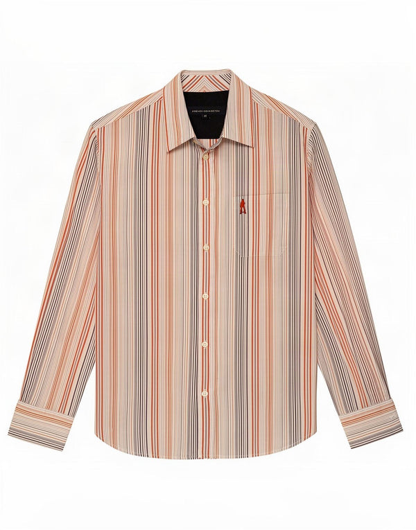 French Connection Chemise Homme Coton Rayé Blanc Moyen