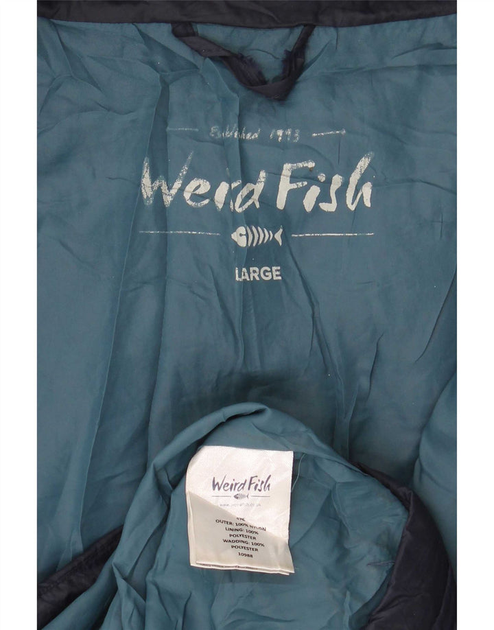 Weird Fish Veste matelassée pour homme UK 40 Large Bleu Marine Nylon