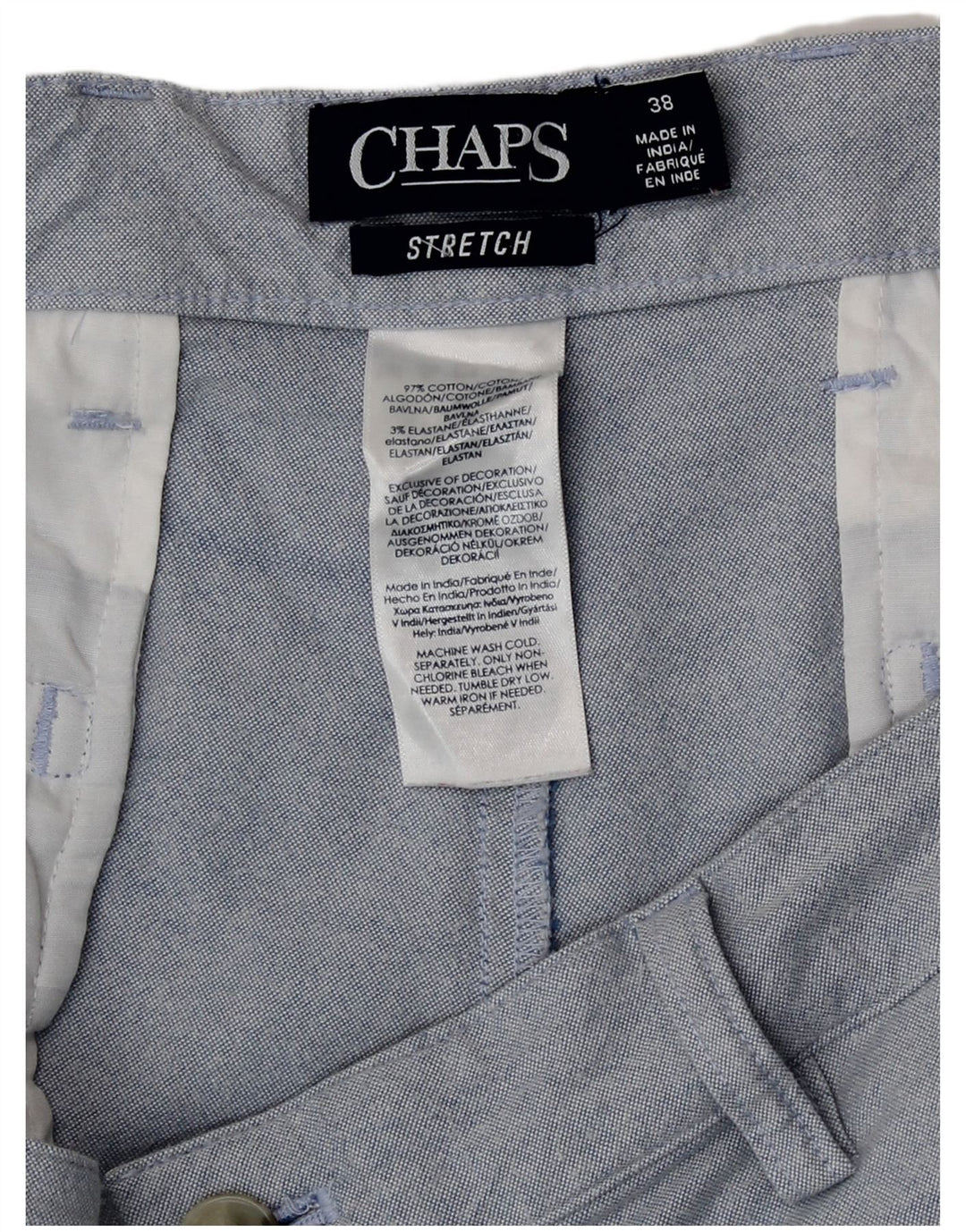 Chaps Short Chino Homme W38 XL Bleu Coton