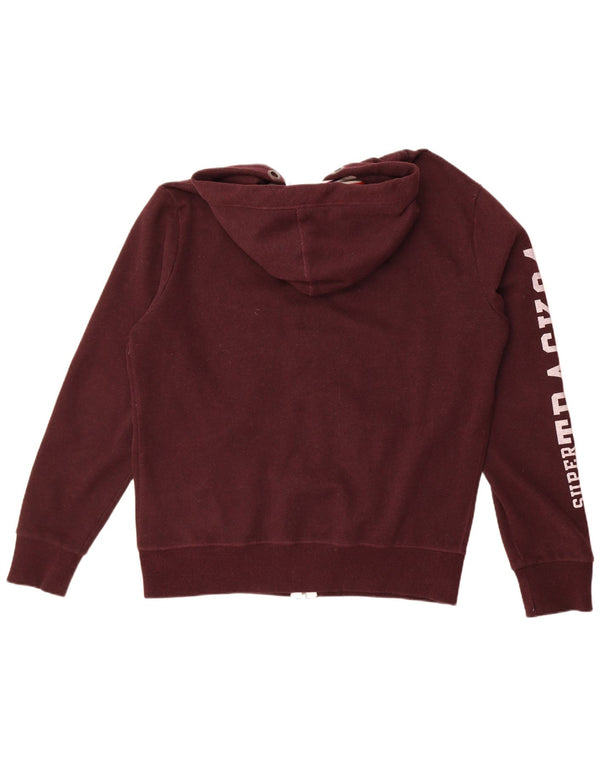 Superdry Pull à capuche zippé graphique pour homme 2XL Coton bordeaux