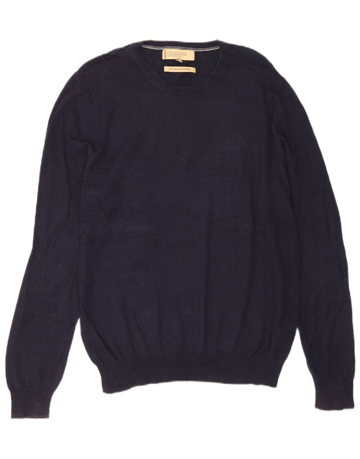 Marks & Spencer Pull col rond homme bleu marine moyen coton