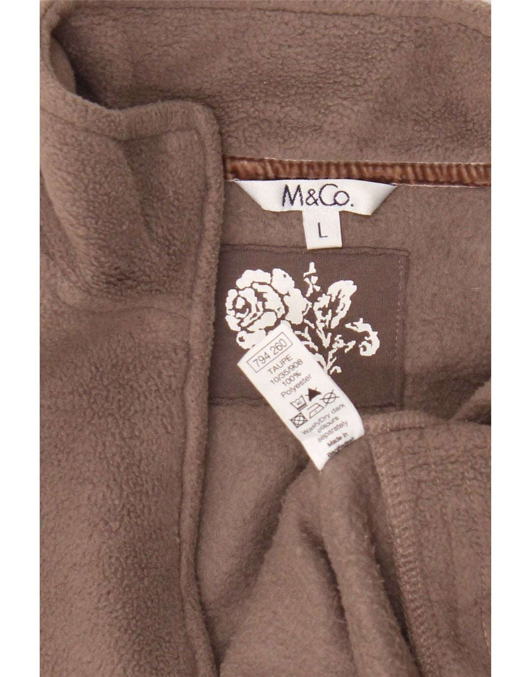M&Co Gilet Polaire Femme UK 16 Large Marron Polyester