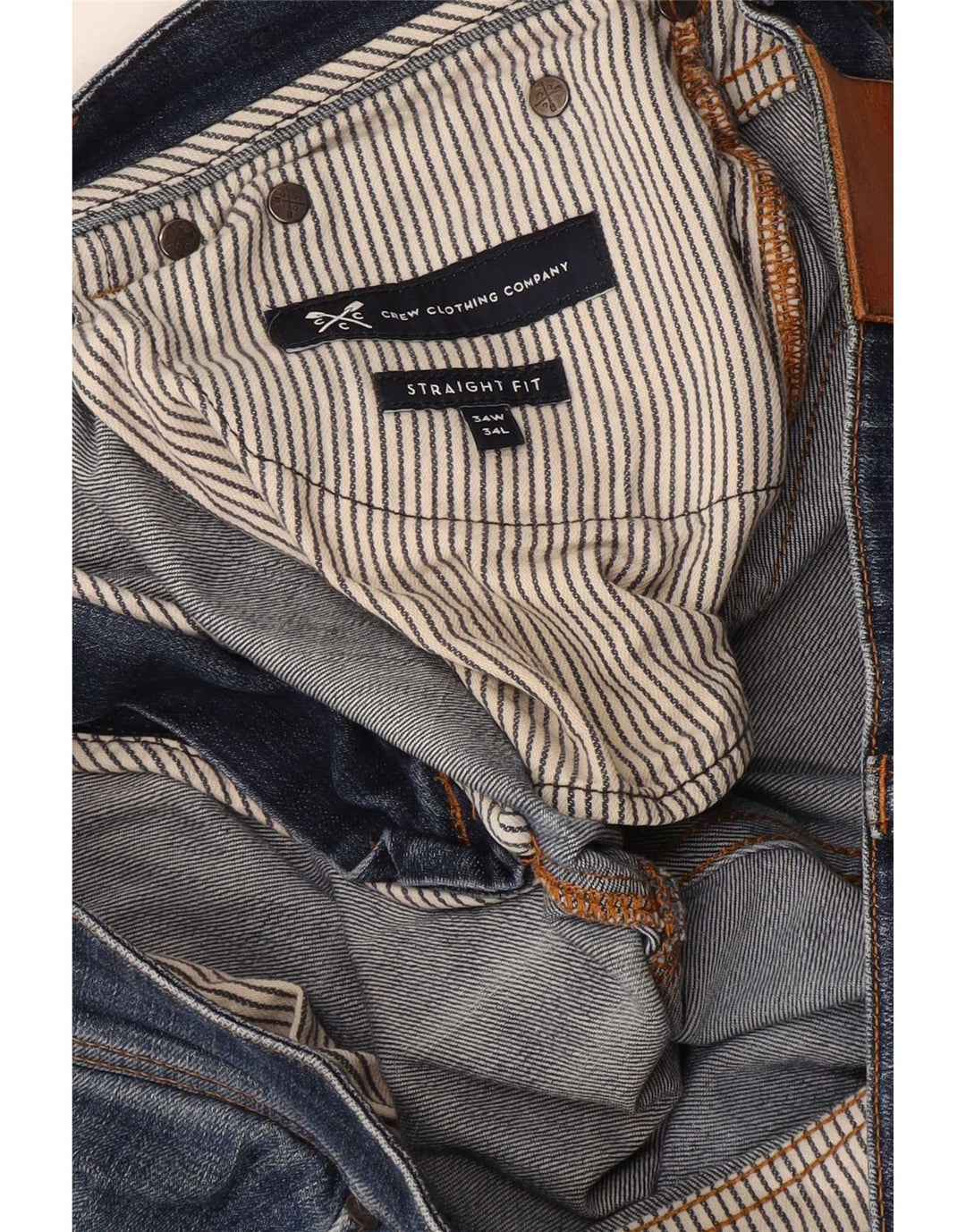 Crew Clothing Jean droit homme W34 L34 bleu