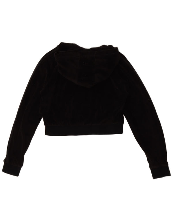 Adidas Pull à capuche zippé en velours pour femme UK 14 Noir moyen