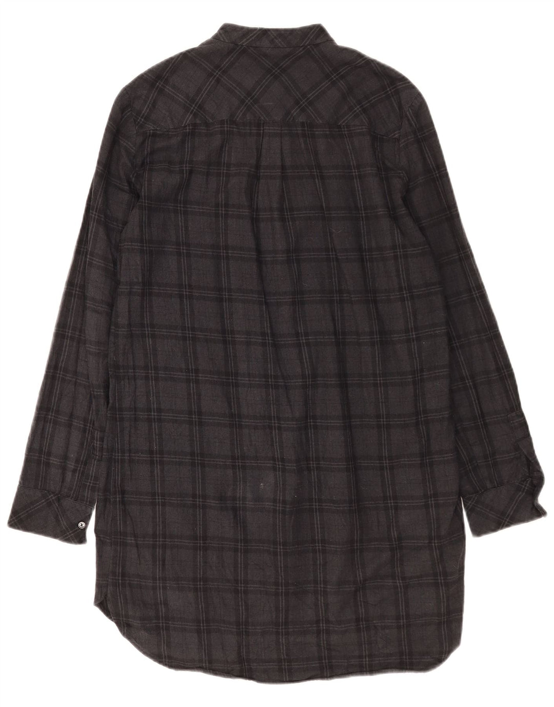 Zara Robe droite à manches longues pour femme UK 44 Gris moyen à carreaux