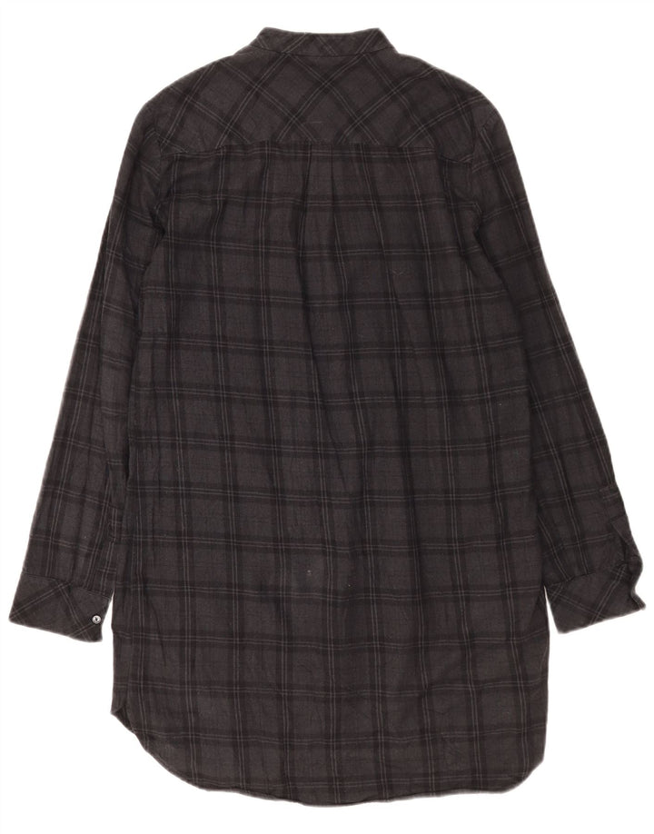 Zara Robe droite à manches longues pour femme UK 44 Gris moyen à carreaux