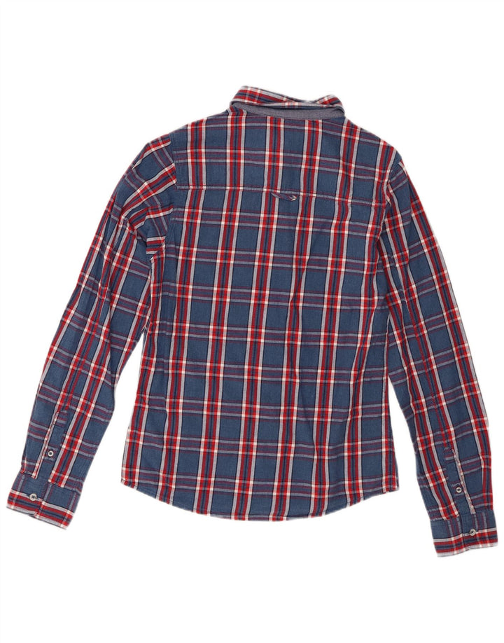 Timberland Chemise Garçon 13-14 ans Petit Carreau Bleu Marine Coton