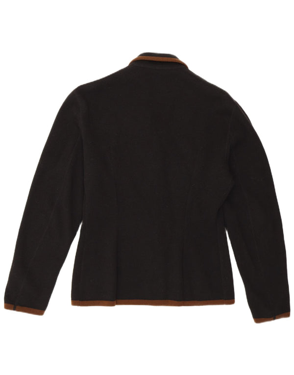 vintage Womens Cardigan Sweater UK 16 Grande laine noire noire