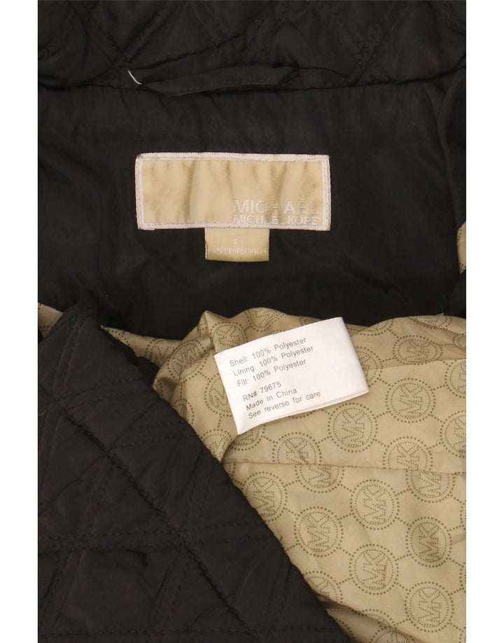 Michael Kors Veste matelassée surdimensionnée à capuche pour femme UK 10 Small Noir