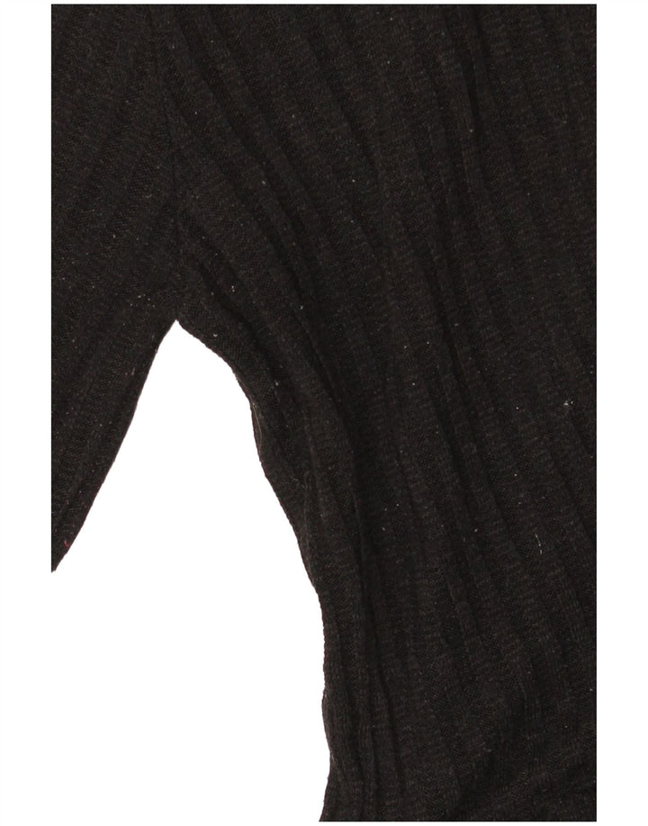 Zara Robe à volants en tricot pour femme UK 12 Noir moyen