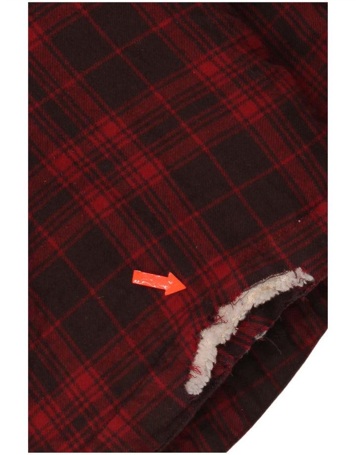Mistral Chemise à capuche en flanelle pour homme en coton à carreaux rouge moyen