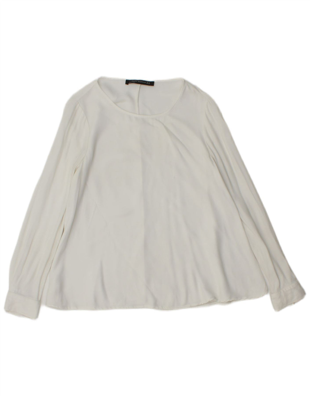 Zara Chemisier à manches longues pour femme UK 6 XS Blanc