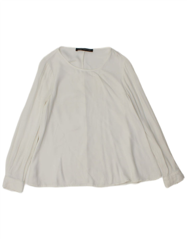 Zara Chemisier à manches longues pour femme UK 6 XS Blanc