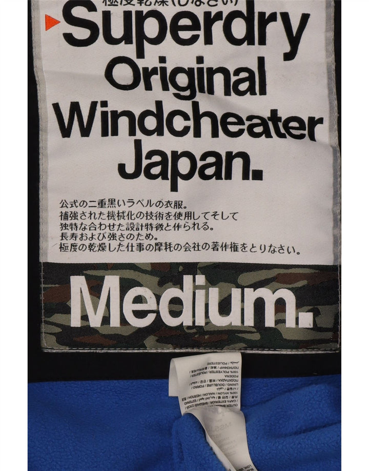 SUPERDRY Veste coupe-vent à capuche Windcheater pour femme UK 14 Medium Noir