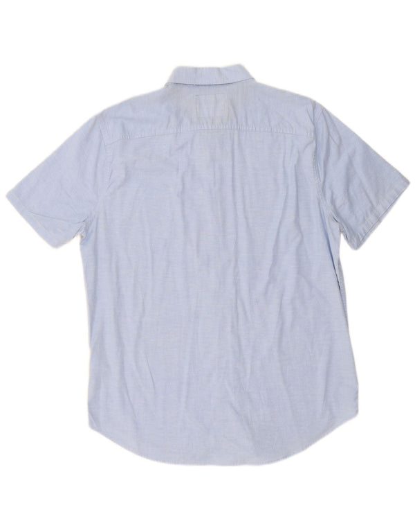 Hollister Chemise Slim Fit à Manches Courtes pour Hommes Grand Bleu Coton