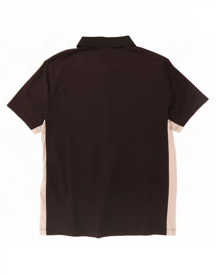 Nike Polo Homme UK 42/44 Large Noir Colourblock Polyester