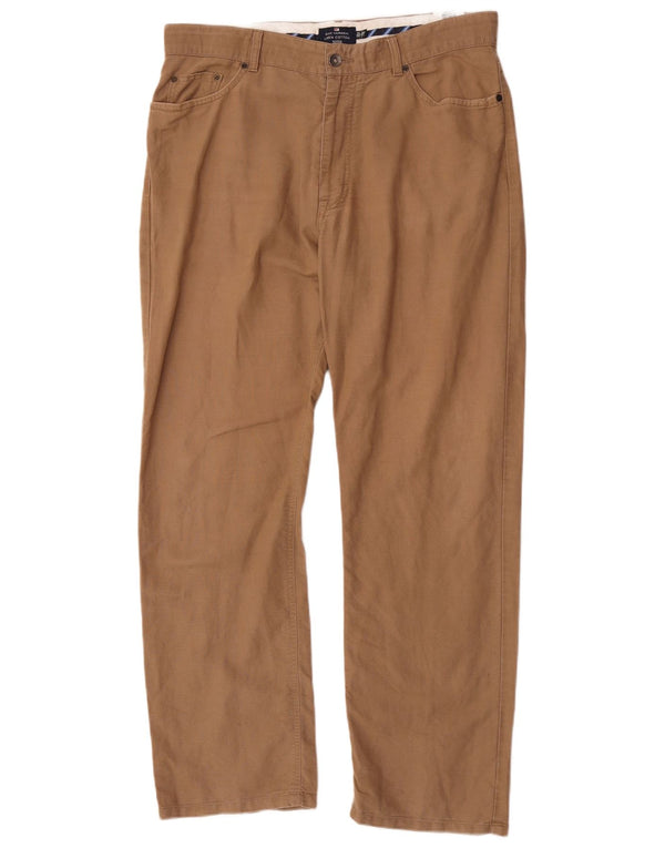 Marks & Spencer Pantalon décontracté droit Blue Harbor pour homme W36 L31 Marron