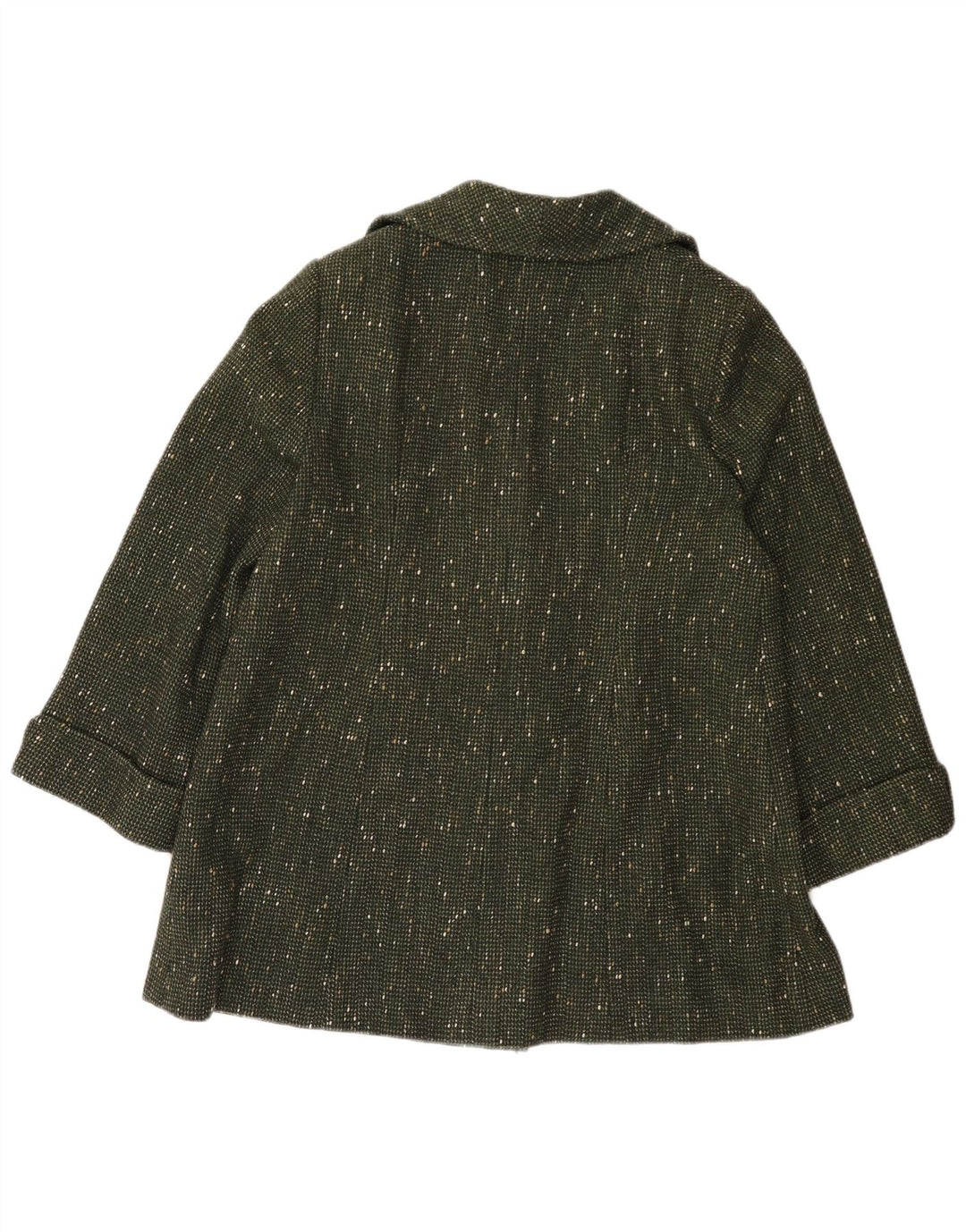 vintage Womens Overcoat UK 14 Grand Vert Moucheté