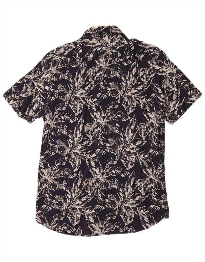 Ted Baker Chemise à manches courtes pour homme Taille 3 Bleu marine moyen Coton floral