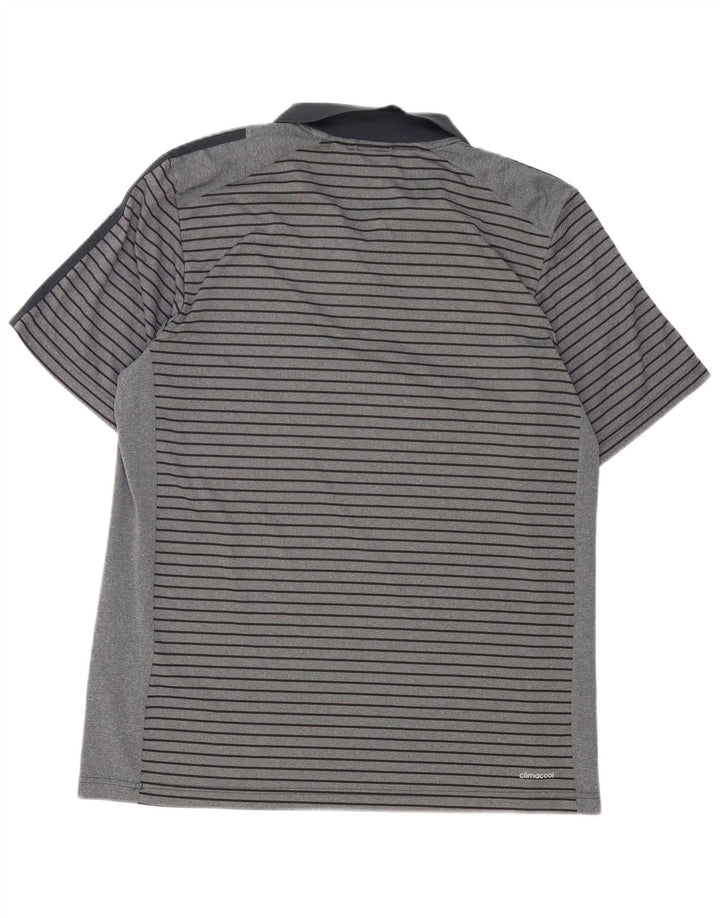 Adidas Homme Climacool Polo XL Gris Rayé Polyester