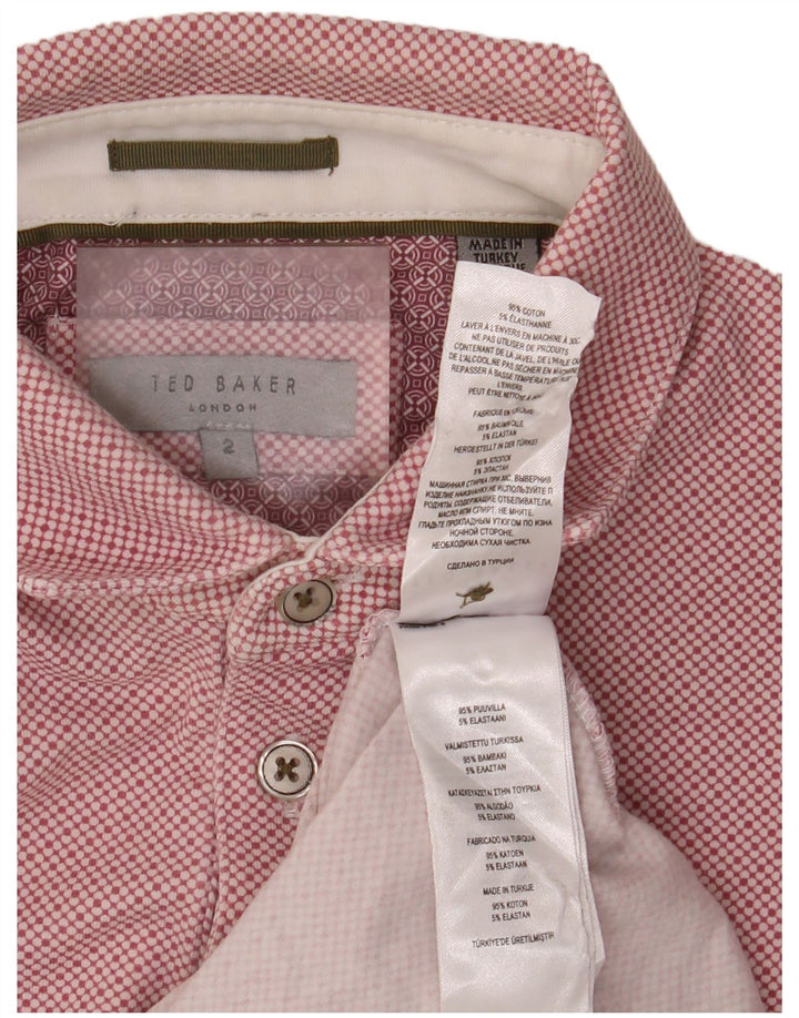 Ted Baker Polo homme taille 2 petit coton tacheté rose
