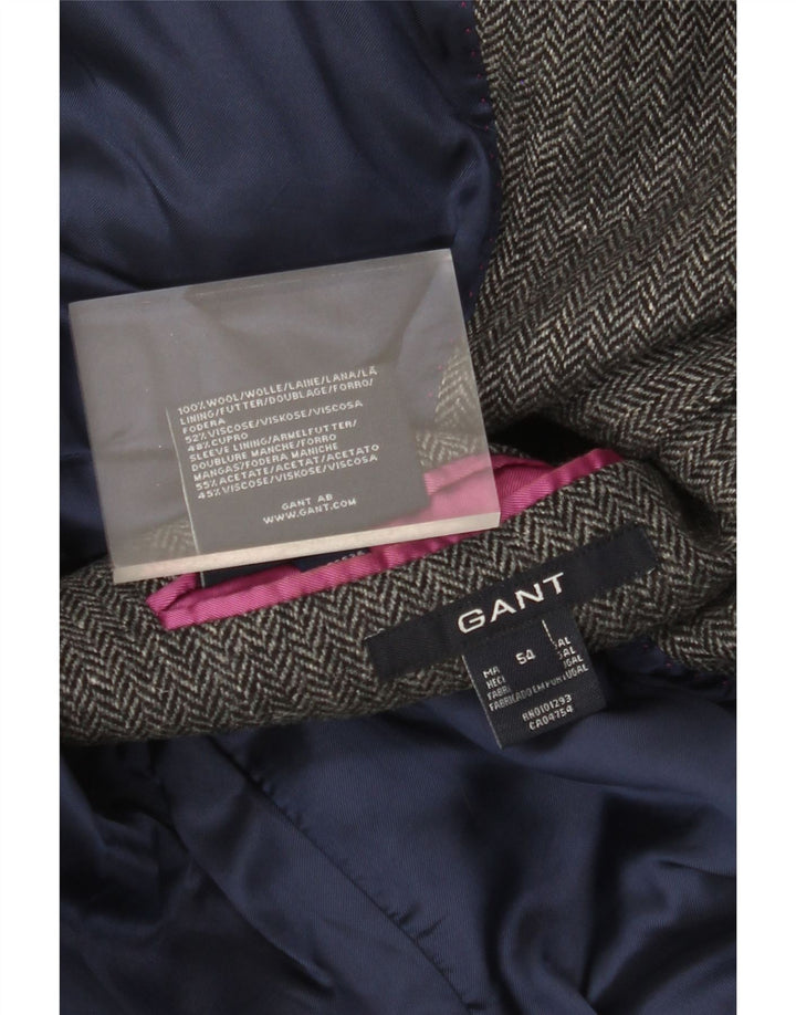 Gant Veste Blazer 2 Boutons Homme IT 54 2XL Gris Laine à Chevrons