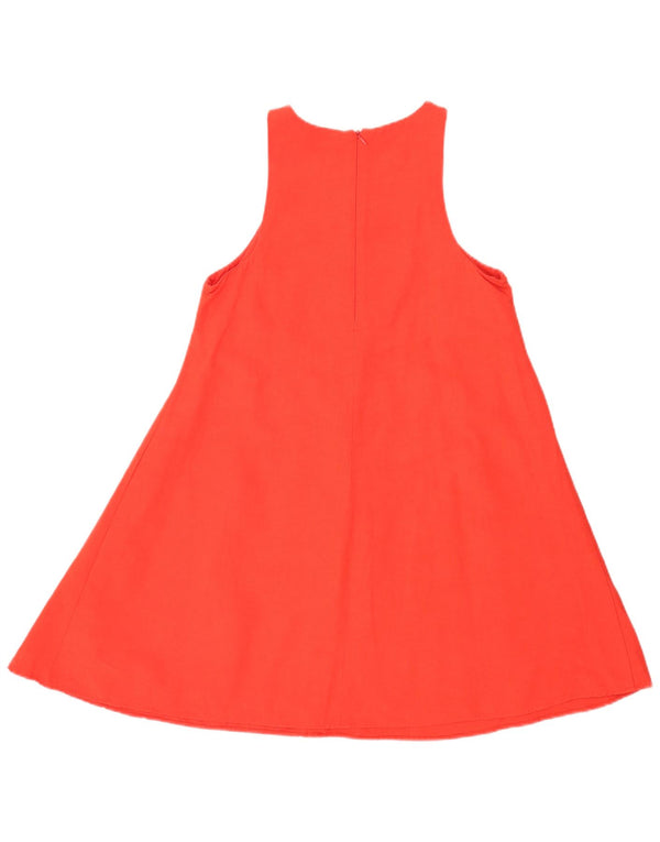 Zara Robe trapèze régulière sans manches pour femme UK 8 Petite Viscose Rouge