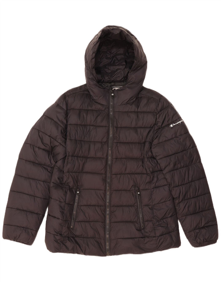 Champion Veste matelassée à capuche pour femme UK 44 2XL Noir Polyamide
