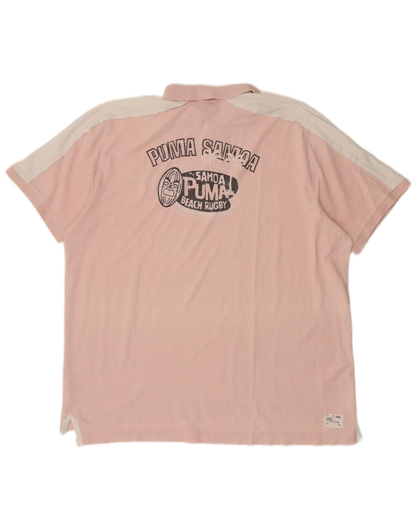 Puma Polo graphique pour homme 2XL en coton color block rose